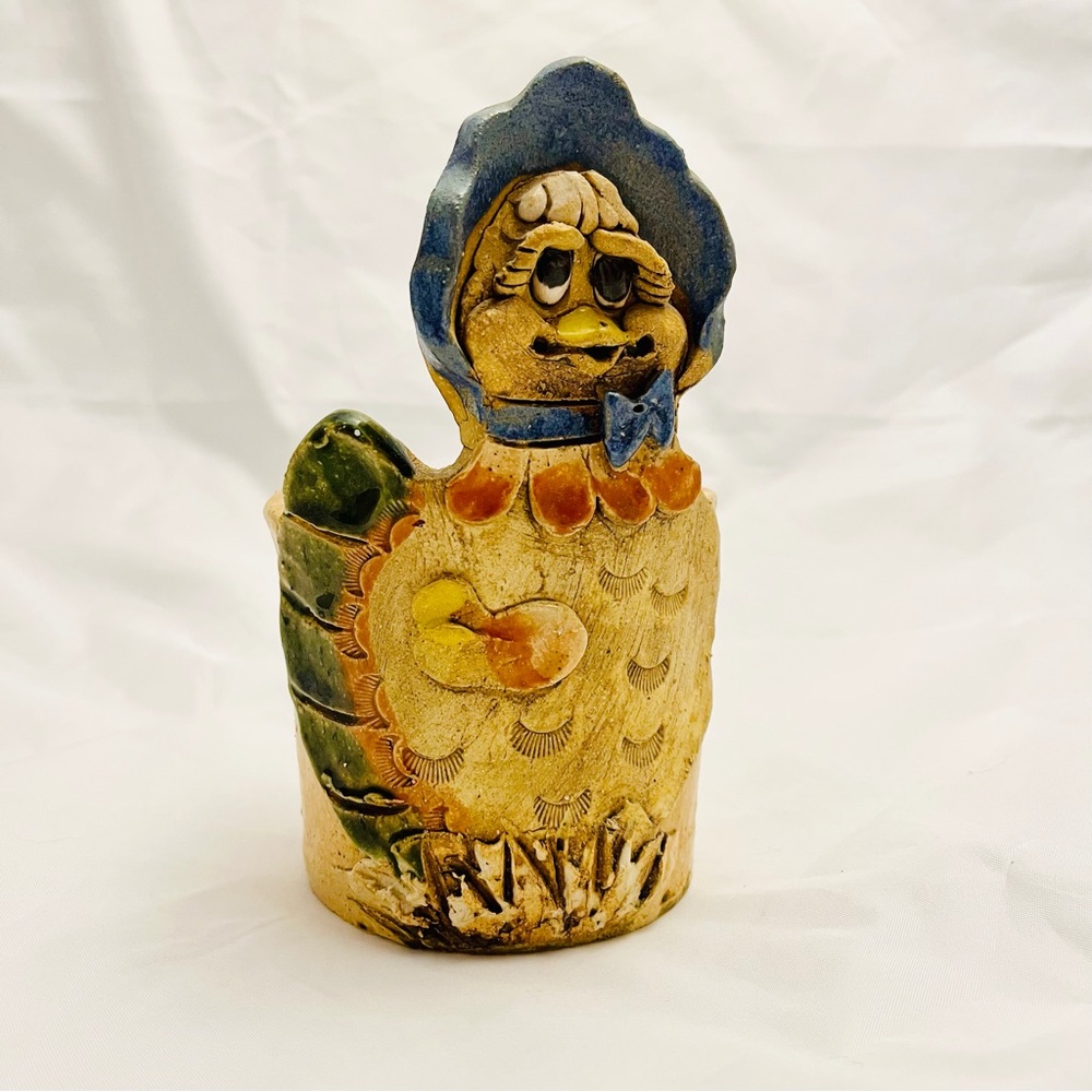 Max Hindt California Pottery, Duck/Chicken Planter, Utensil Holder, VTG EUC